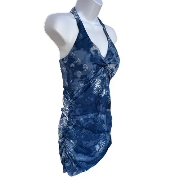 Garnet Hill Tie Back Halter Top Swim Dress with Side Ruching size 8 - Picture 4 of 8